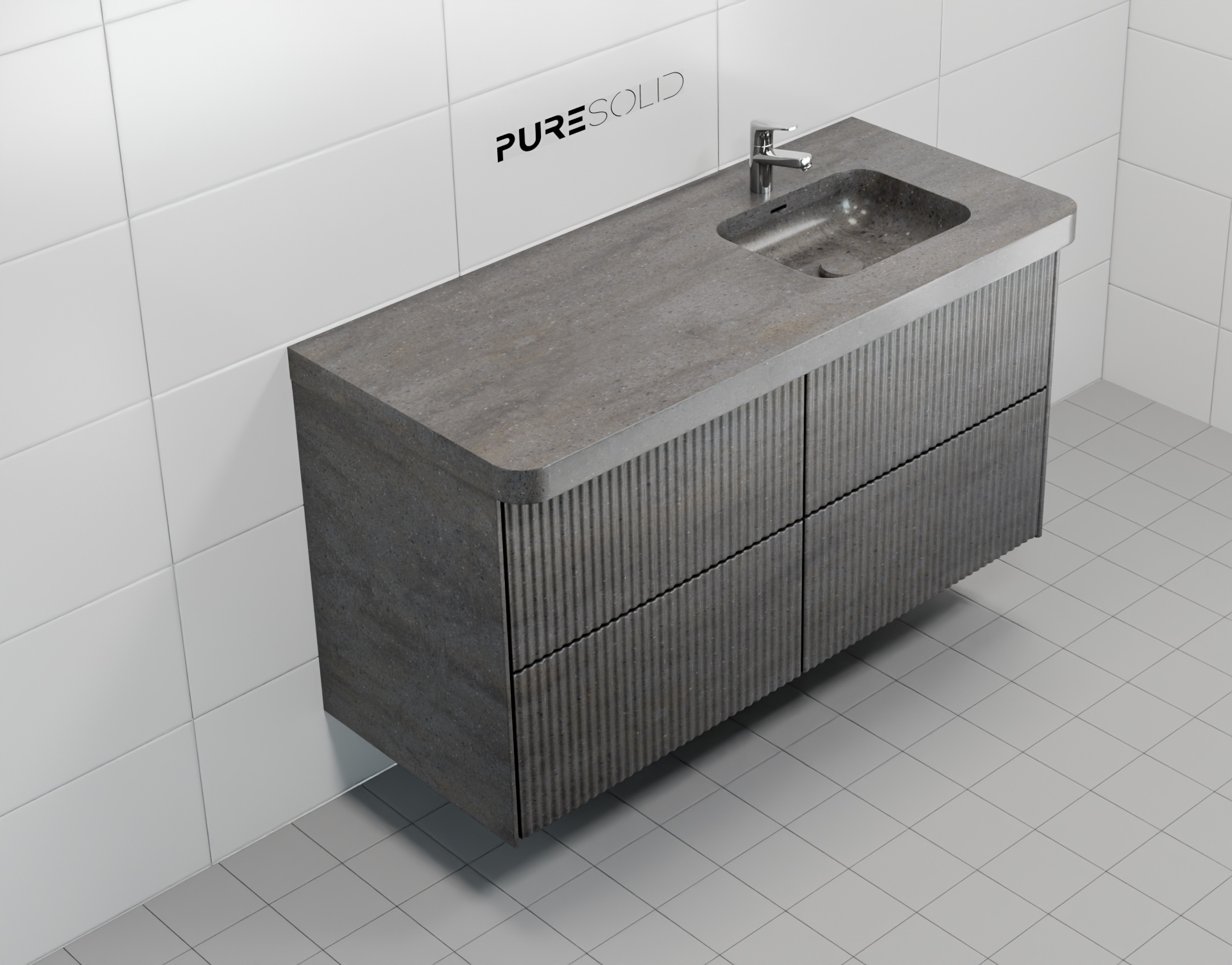 Kylpyhuoneen allaskaappi, Classic XL, 1300mm, lava rock
